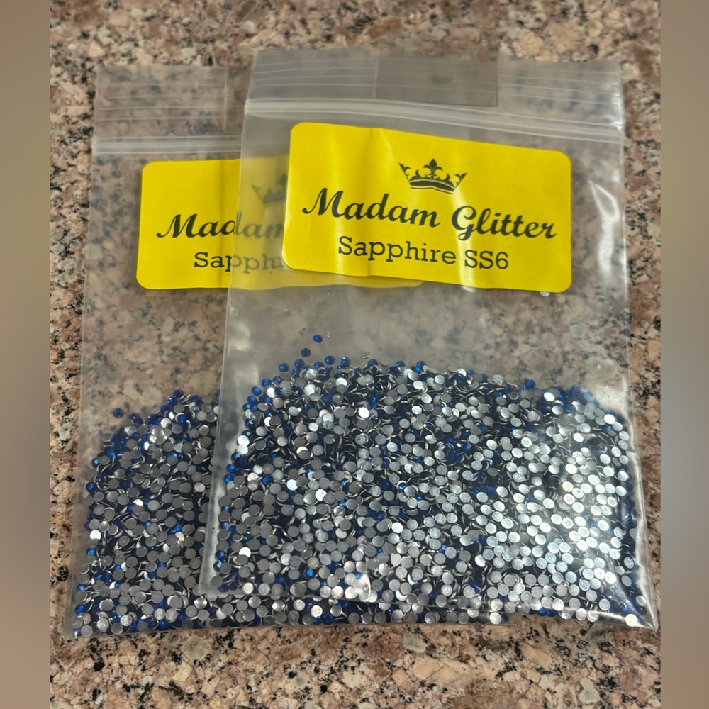 Madam Glitter Sapphire SS6 Flat Back Rhinestones 1440 ct-2 Packs